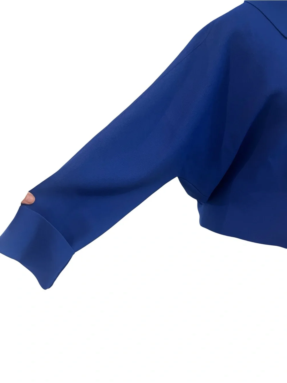 COS Classic Knit Bomber Jacket Blue Large Minimalist Quiet Luxury